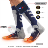 Chaussettes Chauffantes Électriques Rechargeables de Haute Qualité pour Sports d'Hiver en Extérieur, Mi-Mollet et Tricotées