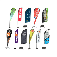 2m 3m 4m 5m Plume Drapeau Drapeau Bannière Publicité Personnalisée Oriflamme Base Vente Signe Promotionnel Drapeaux Kit