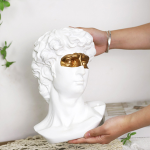<span class=keywords><strong>Statua</strong></span> Classica Greca di Testa di <span class=keywords><strong>David</strong></span> in Resina Bianca per Decorazione Casa e Ufficio - Product Image 4