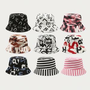 Nouveau Chapeau Bob Tendance Imprimé Lettres Graffiti Réversible Anti-UV Printemps-Été pour Extérieur et Pêche - Product Image 1