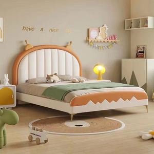Lit pour garçon tendance, lit en bois massif de 1,2 m, lit de princesse pour fille, lit moderne, 1,5 m - Product Image 2