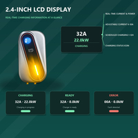 Borne de recharge murale pour VE Type 2 Type 1 AC avec WiFi, application, RFID, IP55, IEC 61851 pour 2594 Nouveaux modèles 7-22kW, usage domestique et commercial