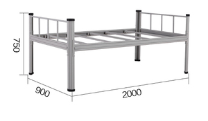 Lits superposés en acier au design moderne, lits doubles pour dortoir, lit en tube de fer haut-bas, démontable, revêtement poudré, pour chambre, école, appartement - Product Image 3