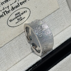 S925 Pure Silver Gourd <b>Ring</b> with Niche Design Simple and Fashionable <b>Vintage</b> Wide Face Printed <b>Gold</b> Plated Inlay <b>Ring</b> - Product Image 1