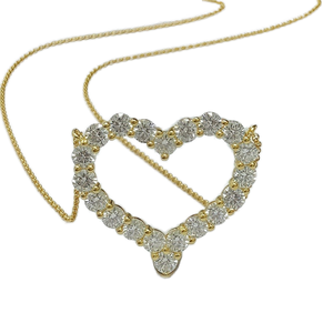 Collar de Cadena con Eslabones de Moissanita en Forma de Corazón, Corte Brillante Redondo, Unisex, Personalizado, Certificado por GRA, Plata S925, Color VVS1, Plateado - Product Image 1