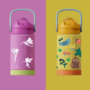 12oz 500ml 750ml Wide Mouth Water Bottle <b>Flask</b> Thermos Eco Friendly Bpa Free Dishwasher Kids Water Bottle With Lid and Straw - Product Image 2