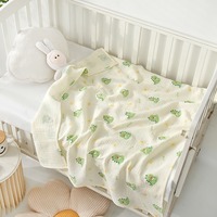 Kain Selimut Bayi Lapis Ganda Motif Kartun dari Benang Katun untuk Tidur Siang Bayi dan Anak
