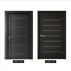 Porte en bois massif de conception moderne en gros, porte composite, porte intérieure, porte en bois massif pour la maison - Product Image 3