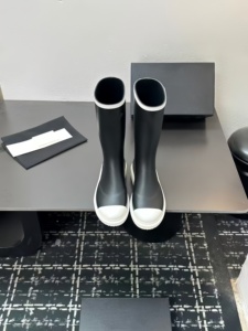 Botas de Lluvia Altas para Mujer, Estilo Sólido, Impermeables, con Punta Reforzada, Suela Gruesa, Chic, de Goma, para Otoño/Invierno - Product Image 4