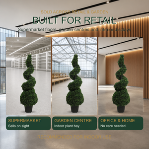 Künstlicher Zypressenblatt-Spiralbaum Umweltfreundlicher Topiary-Baum für Innen/Außen Abschlussfeier Hochzeit Weihnachten Neujahr Valentinstag - Product Image 4