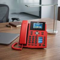 Kırmızı X5U-R Kurumsal IP Telefon Çift Renkli Ekran 16 SIP Hattı 30 DSS Tuşu Dahili BT 4.2 6 Yollu Konferans POE Wi-Fi SIP Telefon