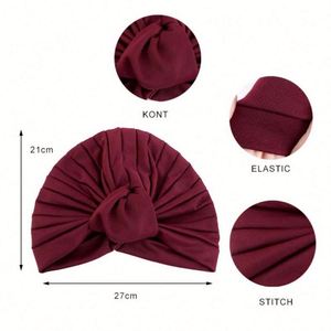 Vente en gros d'accessoires de mode pour cheveux avec logo personnalisé, turbans de couleur unie en POLYESTER SPANDEX, grand nœud, foulard musulman pour femmes, toutes saisons - Product Image 4