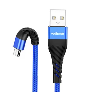 Cable de carga micro USB trenzado de nailon de 1 m y 3,3 pies 3A Cable de carga rápida tipo C Cable de datos de teléfono móvil