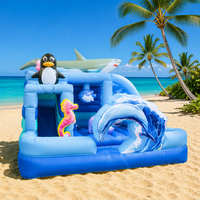 Portable Commercial Gonflable Océan Thème Rebond Maison Toboggan Combo Château Gonflable Videur Saut Aire De Jeux avec Piscine À Balles