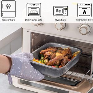 Dahua — ensemble de 3 casseroles à cils 9x13 '', vaisselle rectangulaire en céramique pour cuisson au four, dîner - Product Image 2