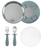 Assiette divisée en silicone de qualité alimentaire incassable sans plastique pour enfants, motif animalier, style classique, compatible lave-vaisselle