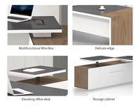 Bureau de direction convertible en bois, moderne et élégant, avec rangement, pour entreprise, fabriqué à Guangzhou