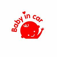 Divertida pegatina de advertencia para coche de bebé, bonita pegatina de vinilo negra de dibujos animados, autoadhesiva, de un solo uso, impermeable, señal de seguridad para nuevos padres y bebés