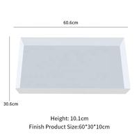LEQU Happy And Fun Grand moule en silicone pour plateau à café, moule en silicone de grande taille pour table en résine époxy avec support en bois