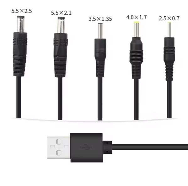 5V 3A USB to DC 5521 5525 4017 35135 2507 Power Cord for Small Fan Desk Lamp Toy Charging Cable USB to DC in Cable