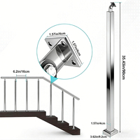 Edelstahl 304 Balkon-Glasgeländer Quadratischer Schwarzer Stab Balustrade Treppenhandlauf Gehärtetes Glas Schlitzrohr-Geländer