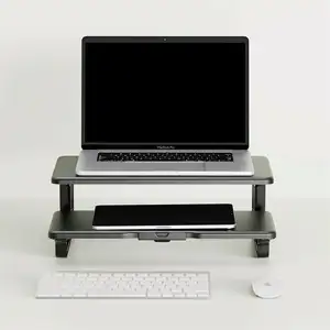 Doul – support de moniteur d'ordinateur, en plastique transparent, Extension d'écran Tv, ordinateur portable, support de moniteur de bureau