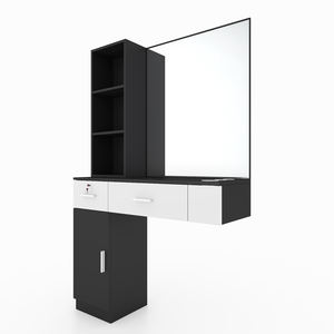 Mueble de Madera Moderno para Salón de Belleza Masculino, Estación de Espejos para Barbería, Exhibidor para Tienda de Peluquería - Product Image 1