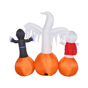 Halloween <b>Inflatables</b> Pumpkin Outdoor Decoration Mummy Ghost with Blow up Pumpkin <b>Inflatables</b> Decorations - Product Image 3