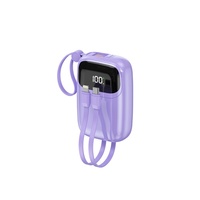 Batterie externe portable 10000 mAh en promotion avec charge ultra-rapide 22,5 W, 3 câbles intégrés, design léger et fin
