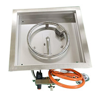 Système de foyer extérieur au gaz 420x420mm avec couvercle, pièces de rechange pour chauffage au propane en acier inoxydable SUS304