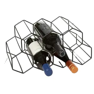 Estante para vino de panal de Metal clásico moderno, soporte para botella de mesa, organizador de almacenamiento, cocina, barra de café, uso enfriador