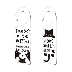 Trasparente acrilico carino gatto casa segno <span class=keywords><strong>negozio</strong></span> di <span class=keywords><strong>animali</strong></span> si prega di non lasciare <span class=keywords><strong>il</strong></span> gatto fuori porta appendiabiti con pellicola - Product Image 1