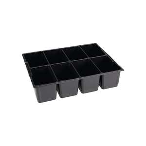 L-BOXX d'insertion de petites pièces BS Systems®LB 136 W404xD317xH97 mm polystyrène avec 8 compartiments noir - Product Image 1