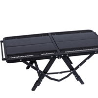 Table de camping pliable IGT, convertible, portable, en aluminium, hauteur réglable, résistante à la chaleur, écologique, rangement, barbecue, pique-nique, plage