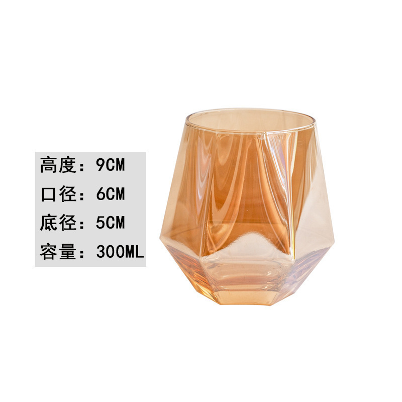 300ml  Gold rim Whiskey Glasses Crystal Whisky Tumbler Glasses