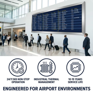 Terminale FIDS Integrato a Parete <span class=keywords><strong>con</strong></span> Touchscreen, Display LCD ad Alta Risoluzione e Grande Formato per Sale di Partenza Aeroportuali - Product Image 3