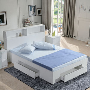 Cabina de madera Cama de almacenamiento 120*200cm con cabecero de estantería para jóvenes Muebles de dormitorio de diseño moderno para uso doméstico para adolescentes - Product Image 5