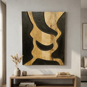 Plaque murale ronde en bois artisanale WA-003 |   Décoration d'intérieur abstraite de style mid-century modern - Product Image 3