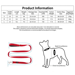 Laisse de traction pour animaux de compagnie à trois cordes réfléchissantes, anti-explosion, pour chiens de taille moyenne et grande, pour les sorties, la course et la marche, résistante à l'usure - Product Image 3