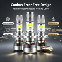 Ampoule de phare COB-4SMD 2 LED H7 H11 Jaune Blanc Double Couleur Feux de Croisement et de Route Feux Antibrouillard