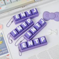 2026 MG MBTI Mini Keycaps Fidget à 4 touches, Porte-clés de clavier, Ensemble de couleurs pastel variées