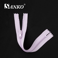SANKO Vente en gros de fermetures éclair invisibles à glissière libre colorées pour robes de femmes, personnalisées 3 #   Ruban en tissu Nylon