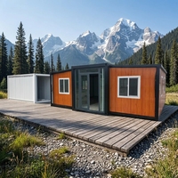 La maison pliable de 20/40 pieds comprend : une chambre à coucher, une salle de bain, un lavabo et une cuisine, idéale pour une utilisation comme hôpital ou centre commercial
