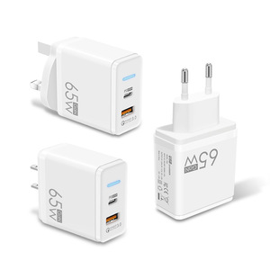Cargador rápido GaN de 65W, adaptador de corriente para smartphones y ordenadores portátiles, enchufe de pared para UE/EE. UU./Reino Unido - Product Image 1