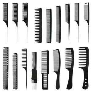 Hot Sellers Defesa cabelo styling ferramentas salão barbeiro acessórios loja preto plástico metal pin rato cauda pente
