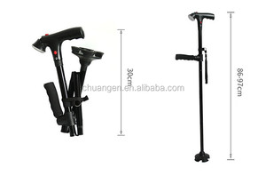 Bâtons télescopiques pliables pour personnes âgées, 2 pièces, <span class=keywords><strong>bâton</strong></span> <span class=keywords><strong>de</strong></span> <span class=keywords><strong>marche</strong></span> <span class=keywords><strong>de</strong></span> canne avec alarme à lampe, en alliage d'aluminium - Product Image 3