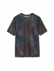 Camiseta de mujer al por mayor con logo personalizado, corte holgado, manga corta, cuello redondo, estampada, informal de verano, teñida anudada - Product Image 1
