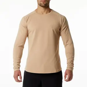 Sportswear Athletic Gym Wear Plain Bodybuilding Exercise Long Sleeve T shirt For Men