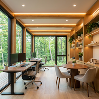 Cabine Apple préfabriquée entièrement meublée, hôtel mobile de luxe, cabine écologique préfabriquée, espace de bureau mobile modulaire
