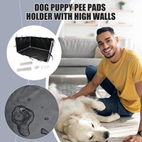 Toilette pour chien avec parois hautes et support pour tapis pour chiot, pour chiens de petite à moyenne taille, Corgi, Bouledogue français (tissu Oxford)
